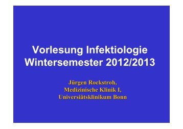 Vorlesung Infektiologie Wintersemester 2012/2013