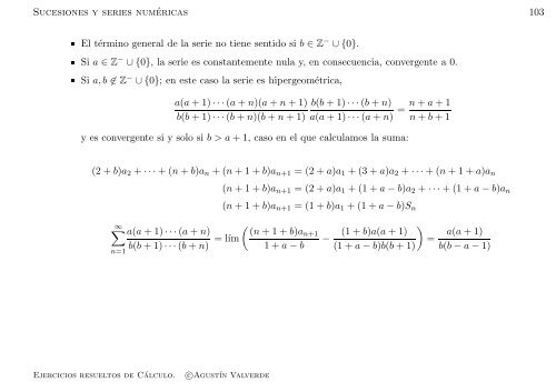 Ejercicios resueltos de Cálculo - Universidad de Málaga