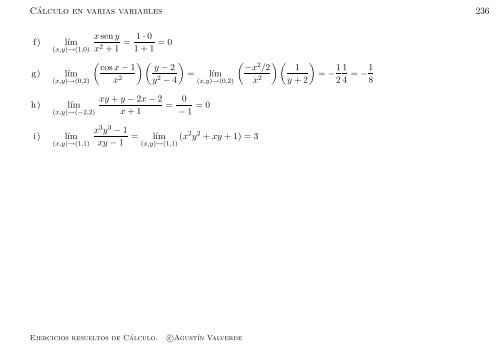 Ejercicios resueltos de Cálculo - Universidad de Málaga