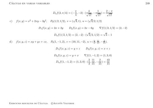 Ejercicios resueltos de Cálculo - Universidad de Málaga