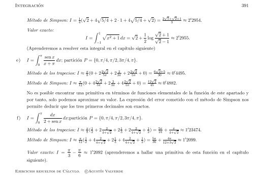 Ejercicios resueltos de Cálculo - Universidad de Málaga