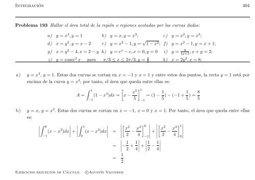 Ejercicios resueltos de Cálculo - Universidad de Málaga