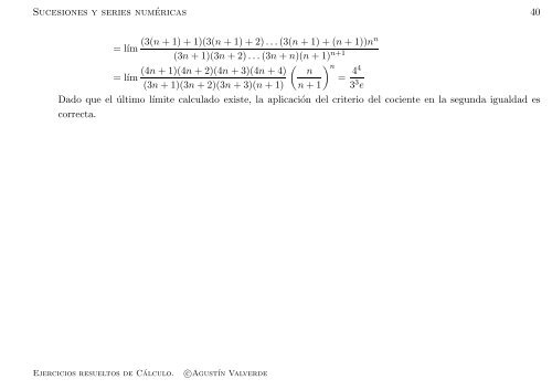 Ejercicios resueltos de Cálculo - Universidad de Málaga