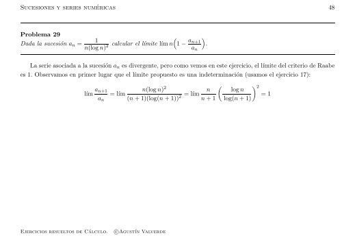 Ejercicios resueltos de Cálculo - Universidad de Málaga