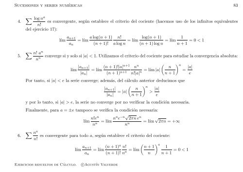 Ejercicios resueltos de Cálculo - Universidad de Málaga