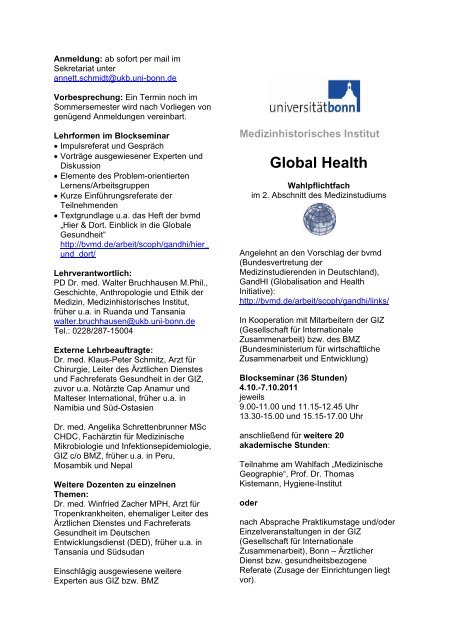 Einführung in Global Health -