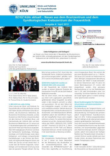 20120417 brustzentrum newsletter - Uniklinik Köln