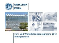 Fort- und Weiterbildungsprogramm 2013 - Uniklinik Köln