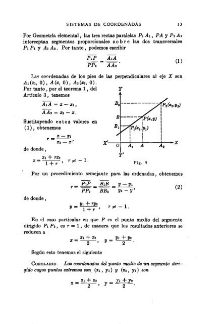 Geometría analítica. - Web del Profesor