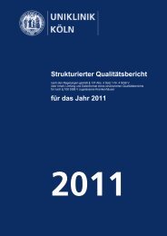 Uniklinik Köln - Strukturierter Qualitätsbericht 2011