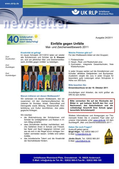 Newsletter 24/2011 - Unfallkasse Rheinland-Pfalz