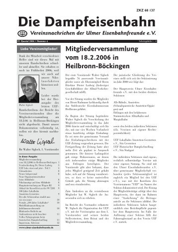 Mitgliederversammlung Vom 18.2.2006 In Heilbronn - Die Ulmer ...