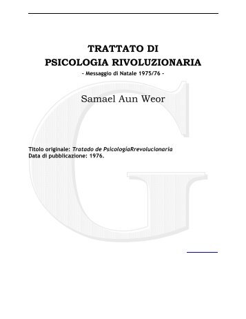 TRATTATO DI PSICOLOGIA RIVOLUZIONARIA Samael Aun Weor