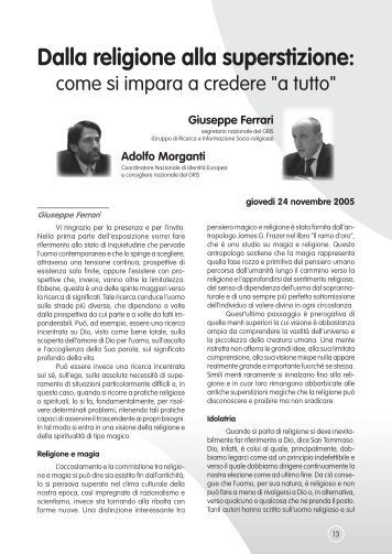 Dalla religione alla superstizione: come si impara a - Circolo ...