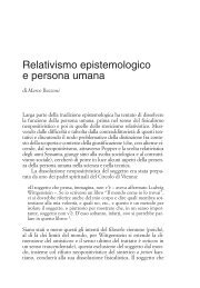 Relativismo epistemologico e persona umana - Edizioni Studium