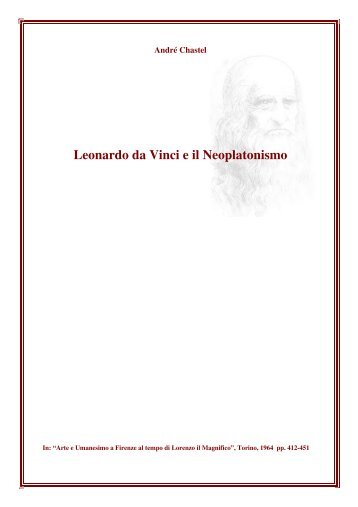 André Chastel — Leonardo da Vinci e il Neoplatonismo - FraNuvolo