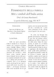 FEMMINILITA' DELLA PAROLA. Miti e simboli dell'India antica