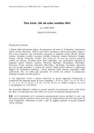 Tito Livio. Gli ab urbe condita libri - Facoltà di Lettere e Filosofia