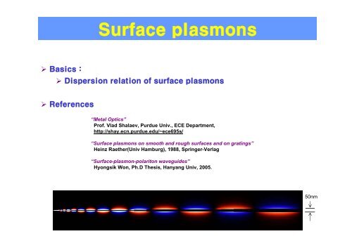 Surface plasmons