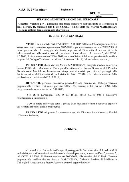 787c.t.escl.equip. marzia marchesan - Azienda per i Servizi Sanitari ...