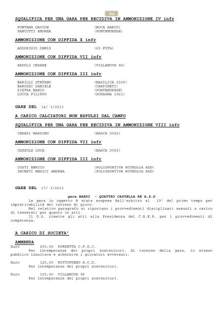 Comunicato N° 37 del 20 marzo 2013 - FIGC Comitato Regionale ...