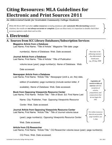 mla citation guidelines north lake college