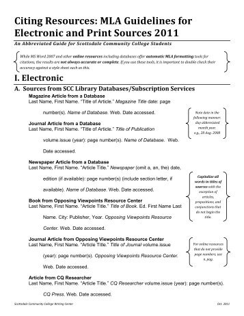 MLA Guidelines - SCC Showcase - Scottsdale Community College