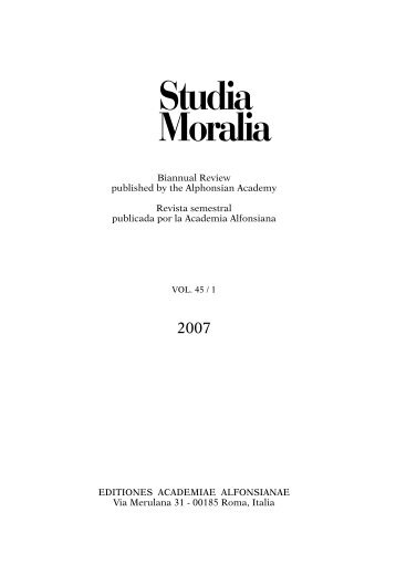 Vol. 45 / 1 June / Junio 2007 - Studia Moralia