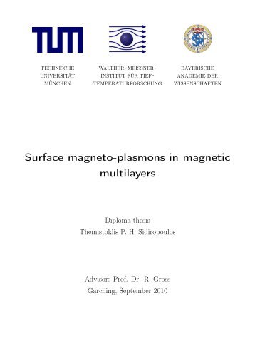 Surface magneto-plasmons in magnetic multilayers - Walther ...