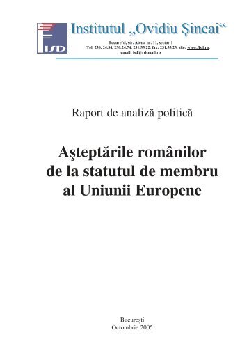 Asteptarile romanilor de la statutul de membru al UE