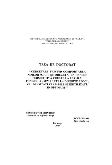 TEZĂ DE DOCTORAT - biblioteca-usamvb.ro