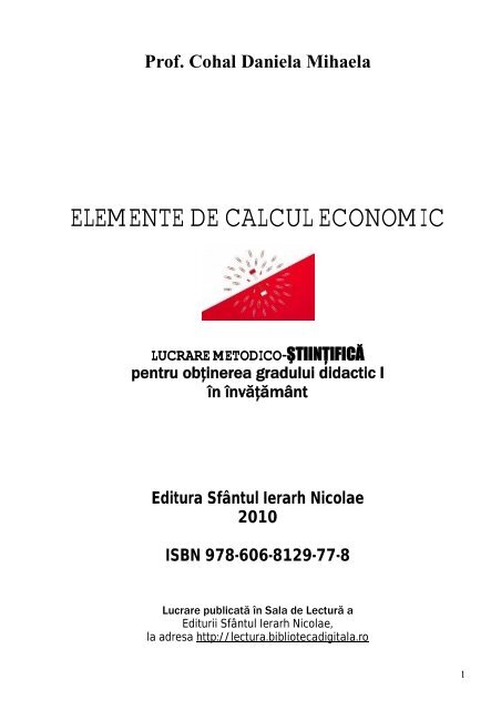 Consistent off Feat ELEMENTE DE CALCUL ECONOMIC - Sala de Lectură