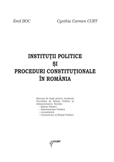 INSTITUŢII POLITICE ŞI PROCEDURI CONSTITUŢIONALE ÎN ...