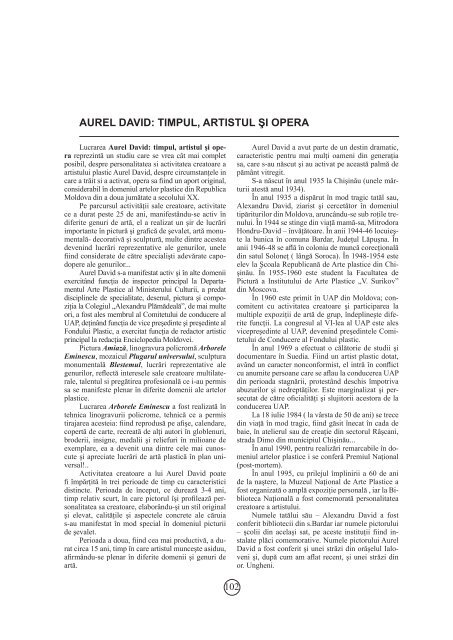 AUREL DAVID: TIMPUL, ARTISTUL ŞI OPERA