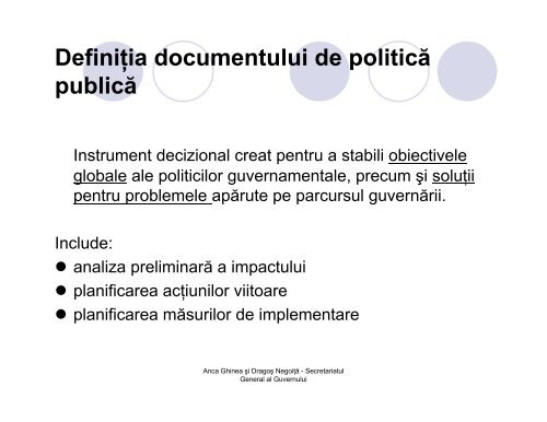 Elaborarea politicilor publice în România -instituţii şi proceduri-