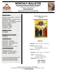 monthly bulletin - Buna Vestire Romanian Orthodox Cathedral home ...