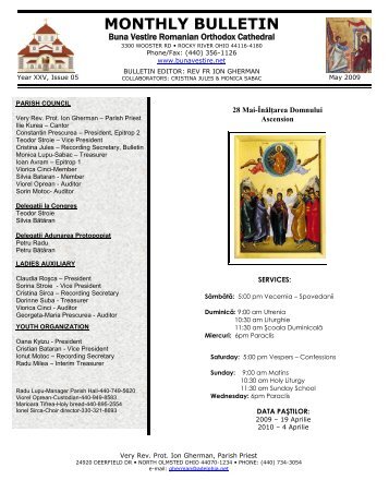 monthly bulletin - Buna Vestire Romanian Orthodox Cathedral home ...