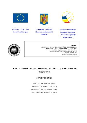 Drept administrativ comparat şi instituţii ale UE - Apubb.ro