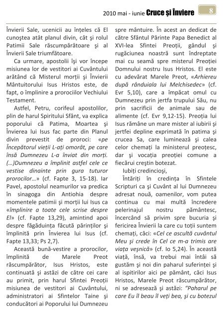 Revista parohiei. An VI. Nr. 9 (35). Mai-iunie 2011 - bru-italia.eu