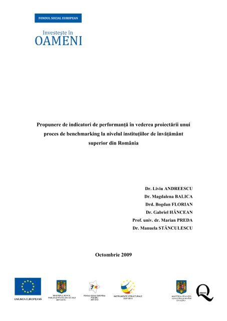 Propunere de indicatori de performanţă în vederea proiectării unui ...