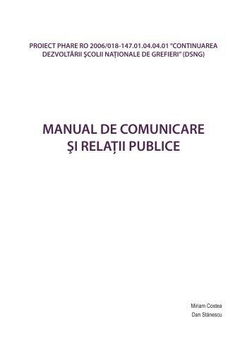 MANUAL DE COMUNICARE ŞI RELAŢII PUBLICE
