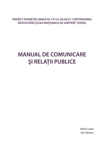 MANUAL DE COMUNICARE ŞI RELAŢII PUBLICE