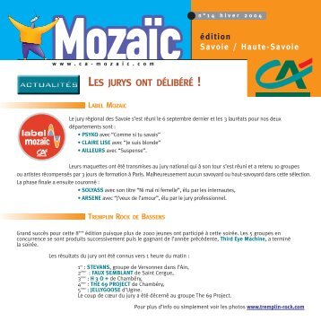 Encart Mozaic 14 - Crédit Agricole Des Savoie