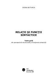 RELAŢII ŞI FUNCŢII SINTACTICE - ArsAcademica