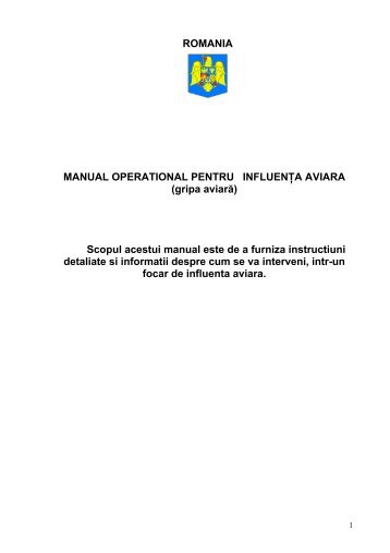 Manual operational pentru influenta aviara - ansvsa