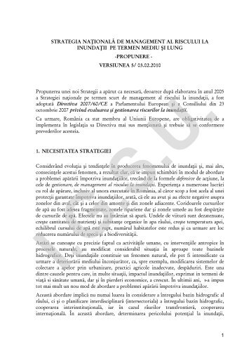 strategia naţională de management al riscului la inundaţii - IGSU