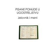 PISANE PONUDE U UGOSTITELJSTVU Jelovnik i meni