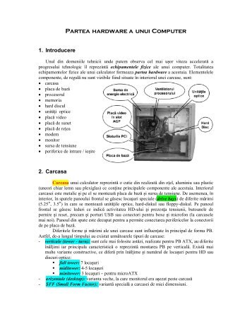 Partea hardware a unui Computer