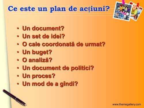 Elaborarea unui plan de acțiuni