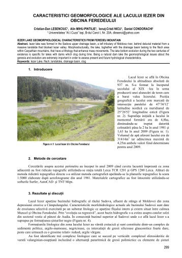 Caracteristici geomorfologice ale lacului Iezer din Obcina ...